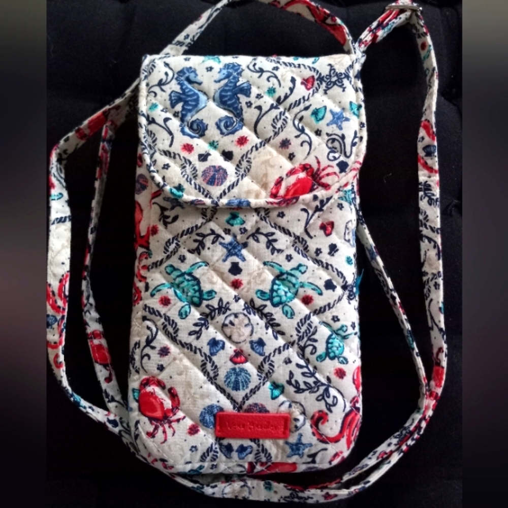 VERA BRADLEY "SEA LIFE CARSON" Crosbody Cellphone Case